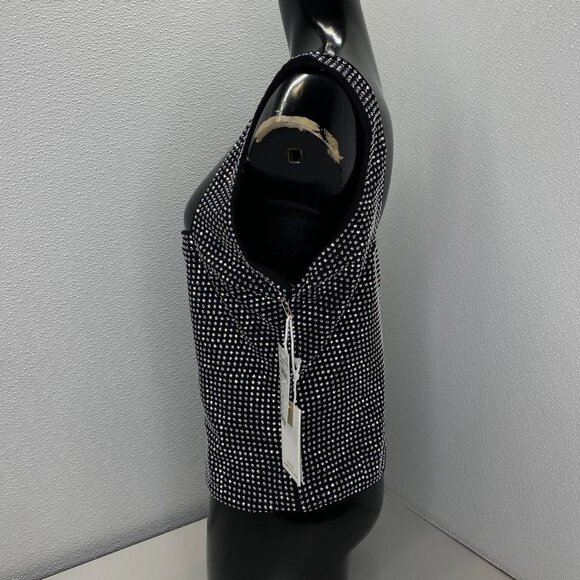Good American Crystal Embellished Square-Neck Tank Top • Size XL • Black/Silver - Picture 10 of 11
